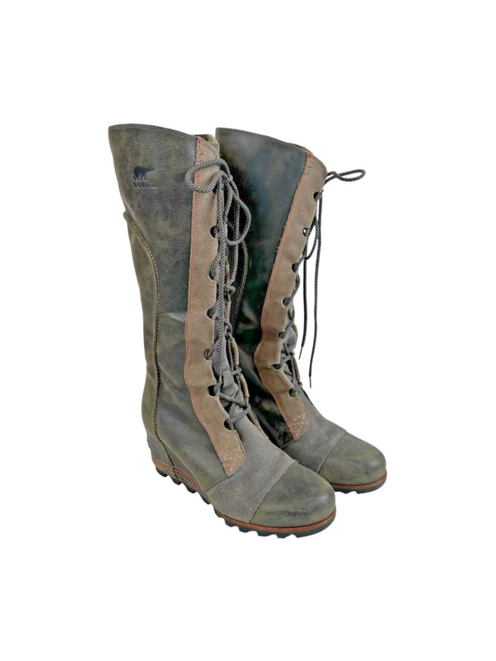 Sorel Lace Up Combat Boots Womens 8.5 Brown Leather Rugged Outdoor classic